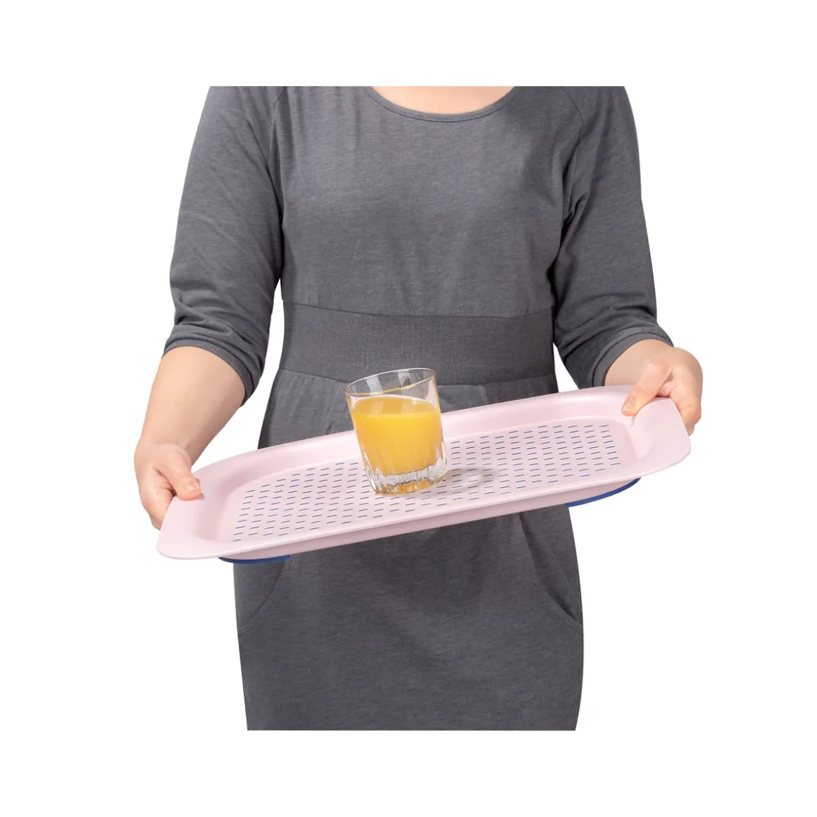 Wenko Anti-Rutsch Tablett 41,5 x 31,5 x 2,5 cm Rosa