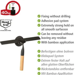 Wenko Badezimmerwischer Bambusa Befestigen ohne Bohren Turbo-Loc