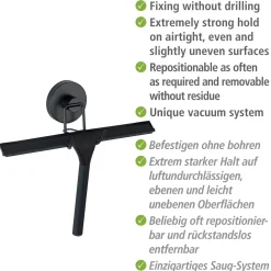 Wenko Duschabzieher Befestigen ohne bohren Vacuum-Loc