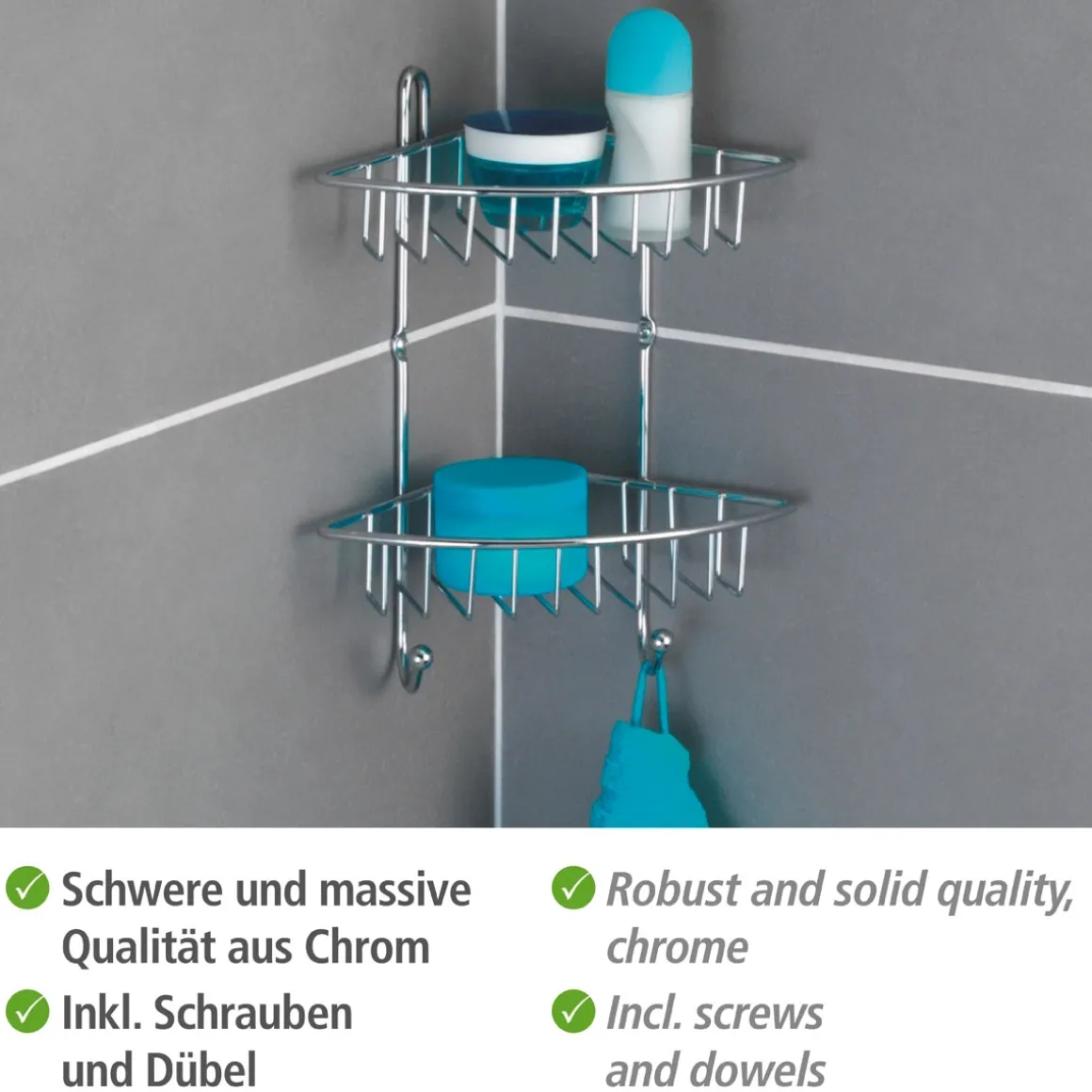 Wenko Eckregal Milano mit 2 Etagen