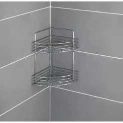 Wenko Eckwandablage Milano mit 2 Etagen chrom