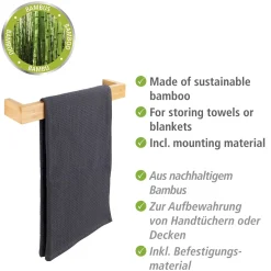 Wenko Handtuchstange aus Bambus 40 cm