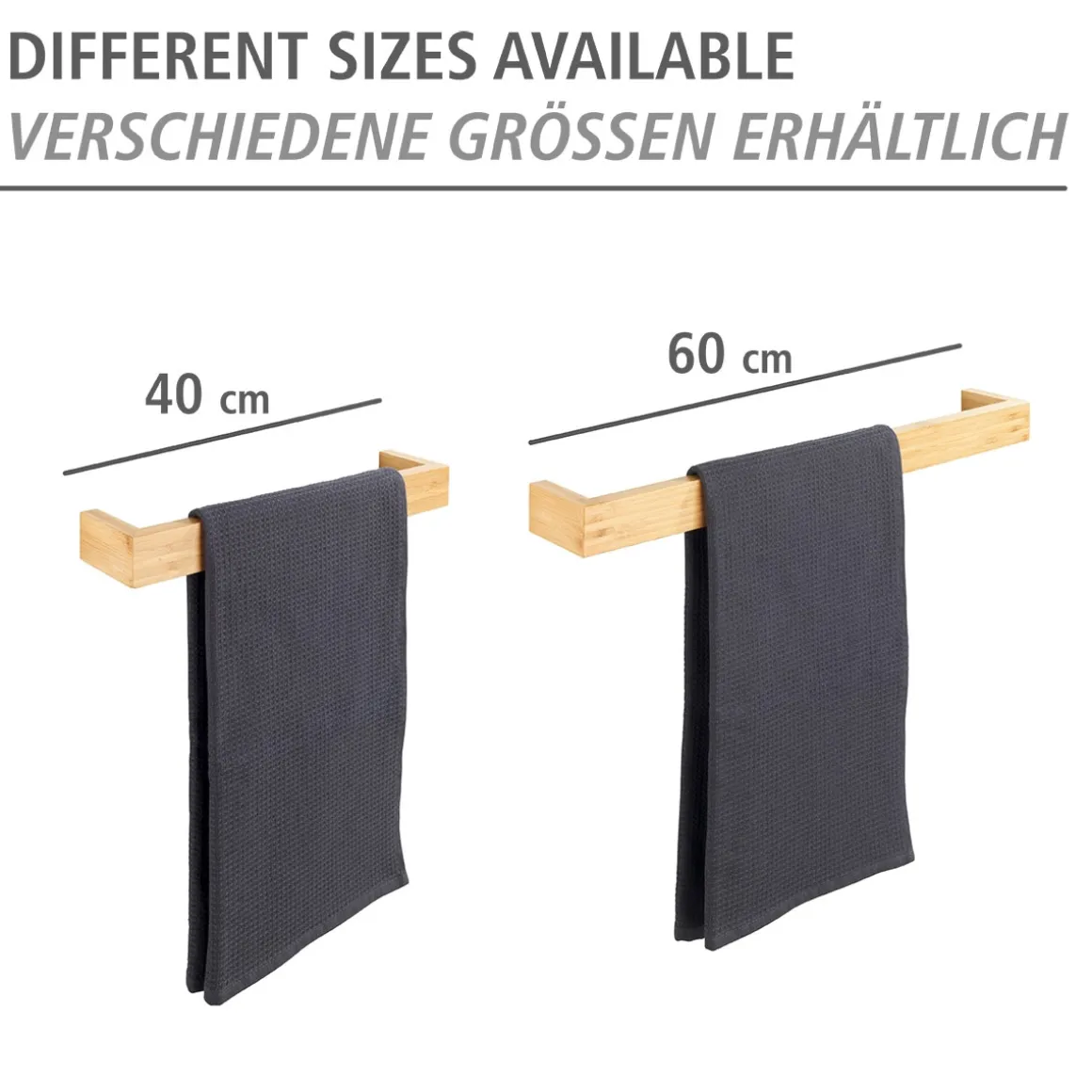 Wenko Handtuchstange aus Bambus 40 cm