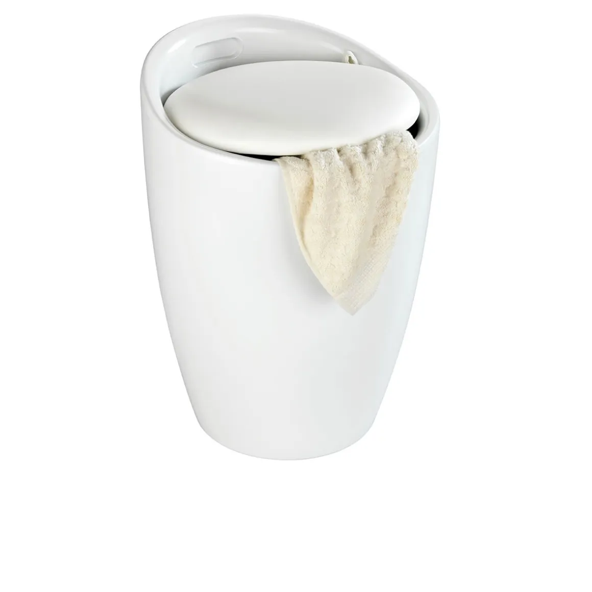 Wenko Hocker Candy weiß mit Wäschesack