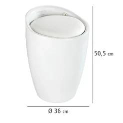 Wenko Hocker Candy weiß mit Wäschesack