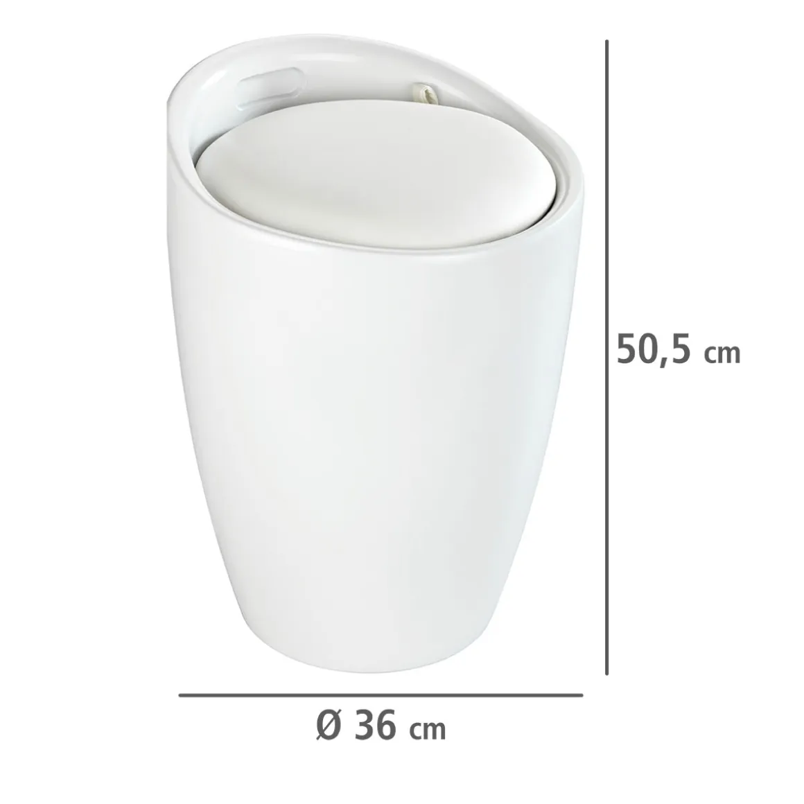 Wenko Hocker Candy weiß mit Wäschesack