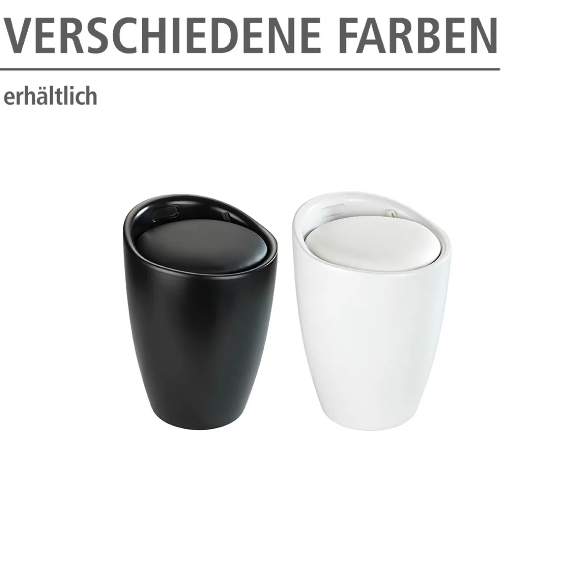 Wenko Hocker Candy weiß mit Wäschesack