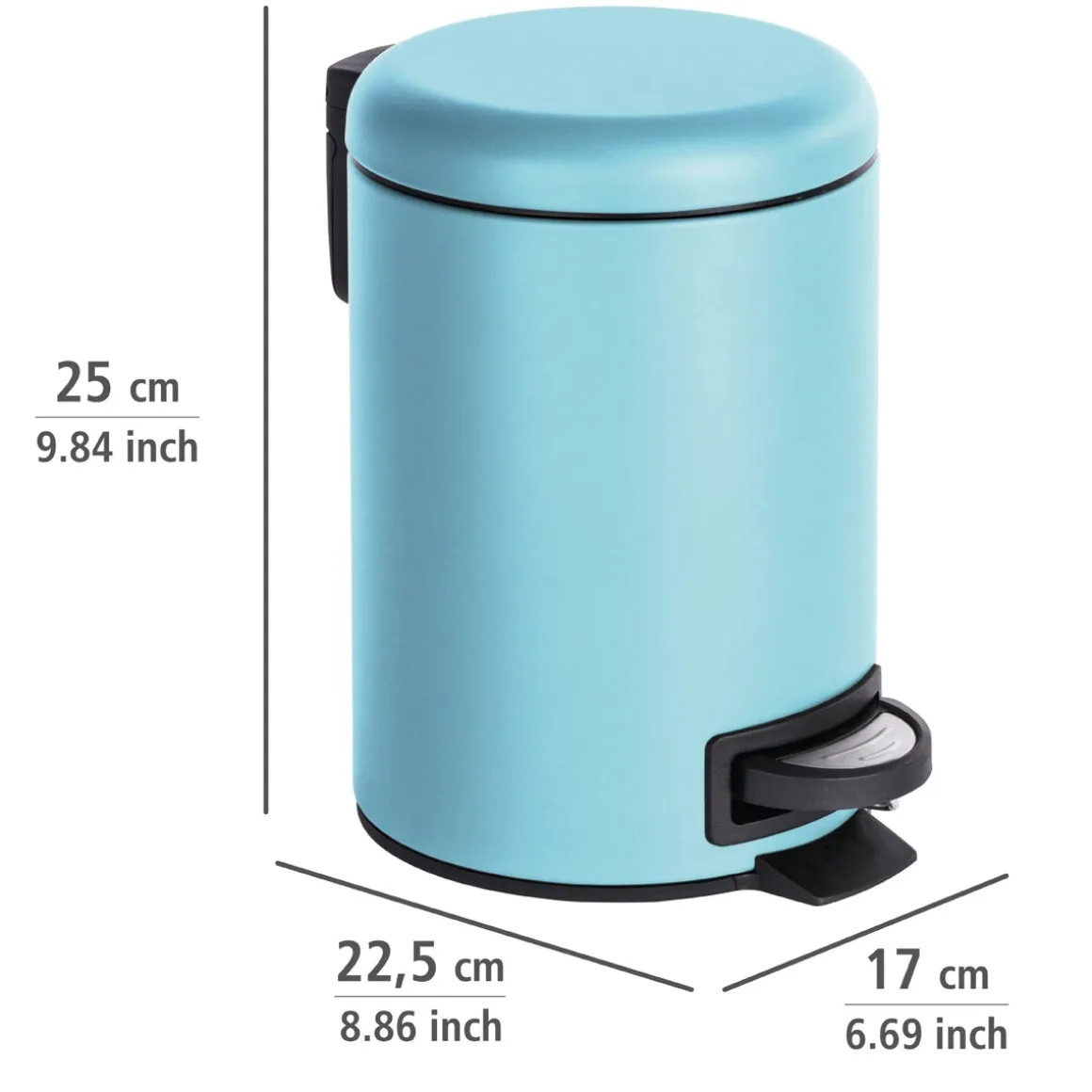 Wenko Kosmetik Treteimer Leman blau 3 L