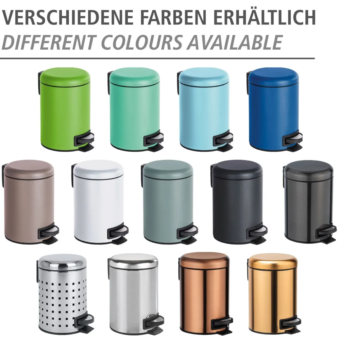 Wenko Kosmetik Treteimer Leman blau 3 L