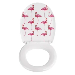 Wenko Premium WC-Sitz Flamingo antibakteriell mit Absenkautomatik