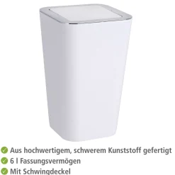Wenko Schwingdeckeleimer Candy weiß 6 L