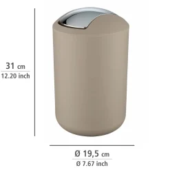 Wenko Schwingdeckeleimer Brasil L taupe 6,5 L