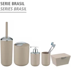 Wenko Schwingdeckeleimer Brasil L taupe 6,5 L