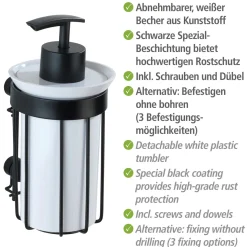 Wenko Seifenspender Classic Plus schwarz 185 ml