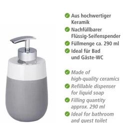 Wenko Seifenspender Malta grau/weiß 290 ml