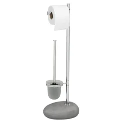 Wenko Stand WC-Garnitur Pebble Stone grau