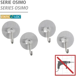 Wenko Static-Loc Nickelhaken Osimo 4er Set