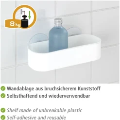 Wenko Static-Loc Wandablage Osimo weiß