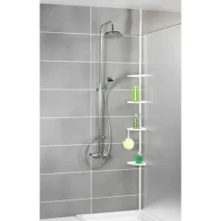 Wenko Teleskop Duschecke Easy weiß mit 4 Ablagen