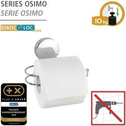 Wenko Toilettenpapierhalter Osimo Befestigen ohne bohren Static-Loc Plus
