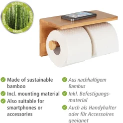 Wenko Toilettenpapierhalter Duo Bambusa