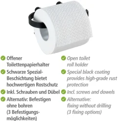 Wenko Toilettenpapierhalter Classic Plus schwarz