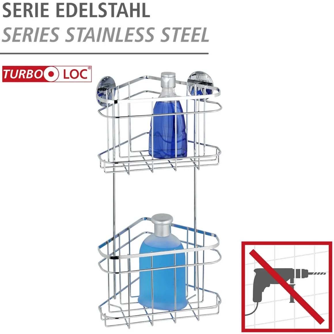 Wenko Turbo-Loc Eckregal 2 Etagen