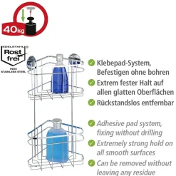 Wenko Turbo-Loc Eckregal 2 Etagen
