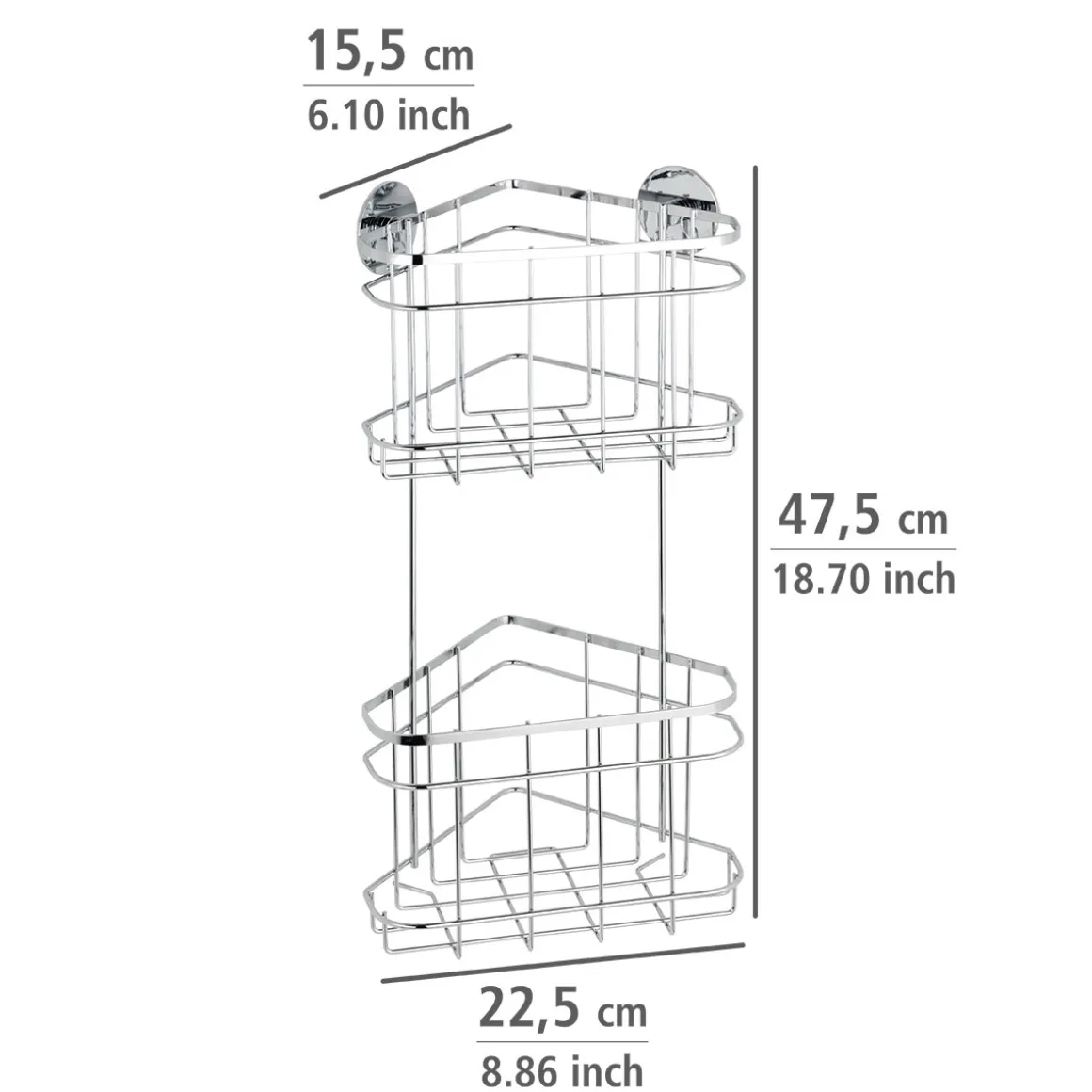 Wenko Turbo-Loc Eckregal 2 Etagen