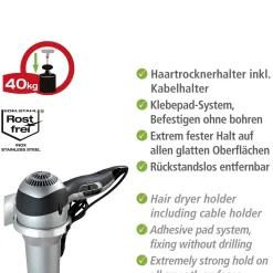 Wenko Turbo-Loc Haartrocknerhalter Quadro