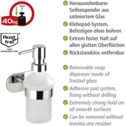 Wenko Turbo-Loc Seifenspender Orea Shine ca 200 ml