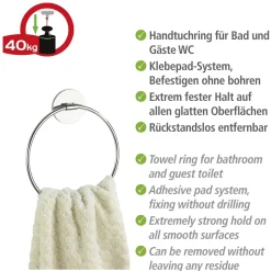 Wenko Turbo-Loc Wand Handtuchring