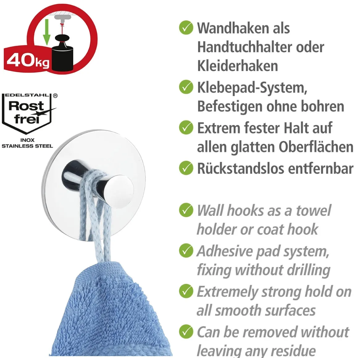 Wenko Turbo-Loc Wandhaken Pisa