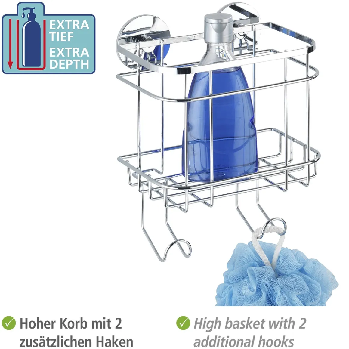 Wenko Turbo-Loc Wandkorb mit Haken