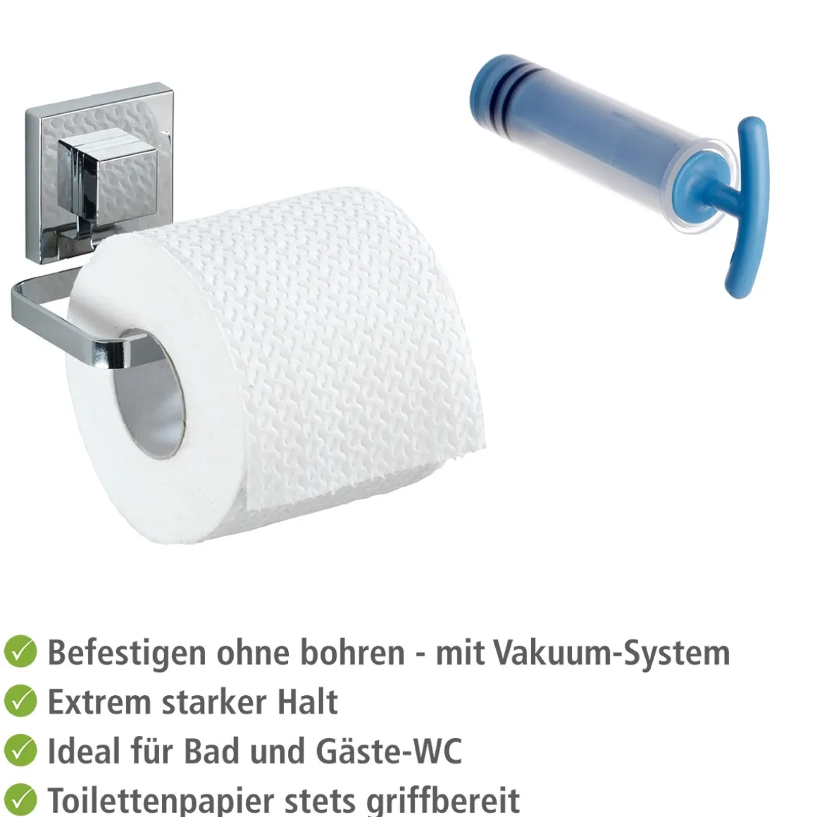 Wenko Vacuum-Loc Toilettenpapierhalter Quadro