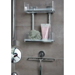 Wenko Vacuum-Loc Wandregal Quadro 2 Etagen