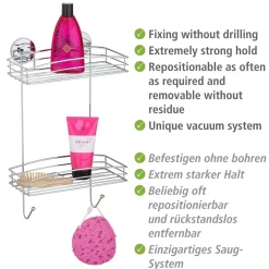 Wenko Vacuum-Loc Wandregal 2 Etagen