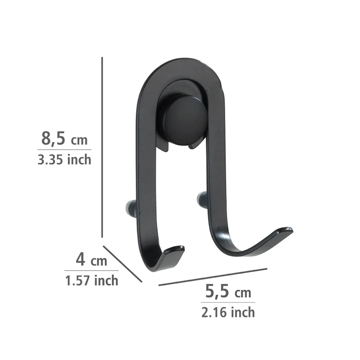Wenko Wandhaken Classic Plus schwarz 2er Set