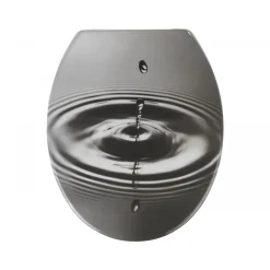 Wenko WC-Sitz Waterdrop Grau antibakteriell mit Absenkautomatik