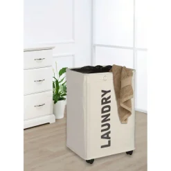 Wenko Wäschesammler Quadro beige 79 l
