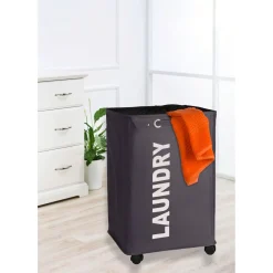 Wenko Wäschesammler Quadro grau 79 l