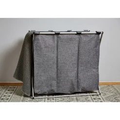 Wenko Wäschesammler Trio grau meliert 130 l