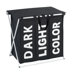 Wenko Wäschesammler Trio schwarz 118 l