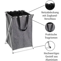 Wenko Wäschesammler Uno grau meliert 52 l