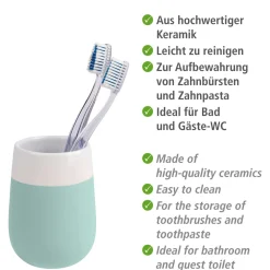Wenko Zahnputzbecher Malta mint/weiß