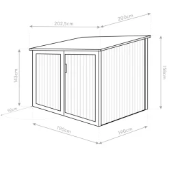 Westmann Fahrradgarage und Gartenbox 190x202,5x158cm