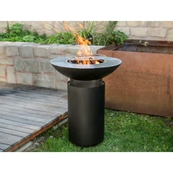 Westmann Feuerschale Feuerstelle inkl. Grillrost 75x75x94cm Schwarz