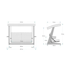 Westmann Hollywoodschaukel Viva 2400 115x237x175cm Beige