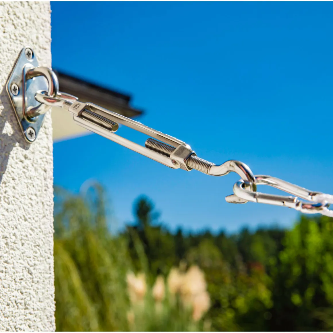 Windhager Befestigungsset für Sonnensegel 2 x Spannanker 2 x Karabinerhaken 4 x Halteösen Edelstahl