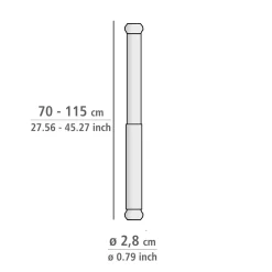 WIZ BIOTECH Teleskop-Duschstange Luz 70 - 115 cm Weiß Ausziehbare Duschvorhangstange aus rostfreiem Aluminium